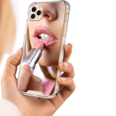 China Anti-drop fashion mirror phone case for pro X Xs xr 7 13 12 11 8 women plus girl case 13 rubber ultra thin shockproof case for sale