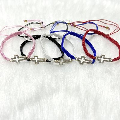 China Religious Wholesale Religion Jesus Cross Can Worn By Men And Women As Gifts Or Prayer Hand-Woven Bracelet for sale