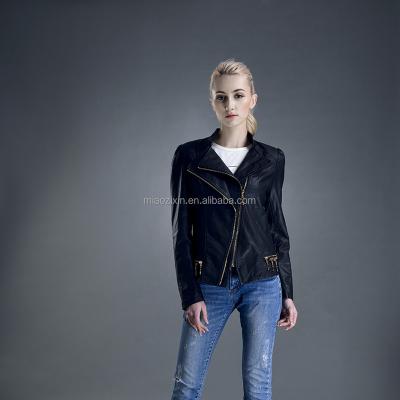 China Winter Selling Pu Leather Jacket Women Breathable Warm Ladies Jacket for sale