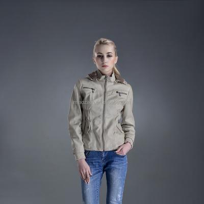 China Breathable 2020 latest design leather jacket winter hot sale women pu leather jacket for sale