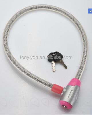 China High Quality CUTE PINK Bike and Motorcycle Security Hot Selling Cable Lock For Motorcycle for sale