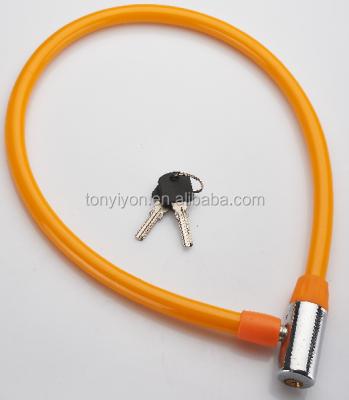 China Bike And Motorcycle Security 12X650MM Cable Key Lock Bicycle Bike Cycling for sale