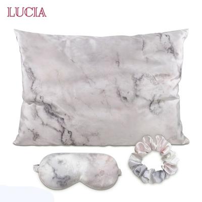 China PORTABLE Elastic Silky Satin Scrunchie Hair Mask Logo Silver Pink Pure Color Eye Shopper Silk Pillow Covers Cases for sale