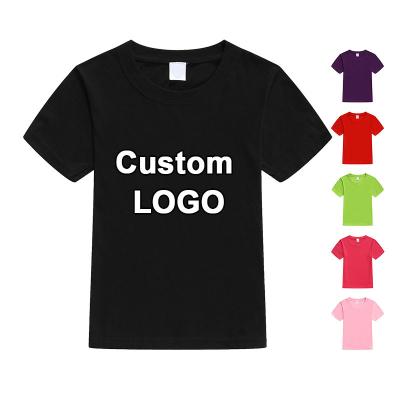 China Customize Blank Plain Anti-Wrinkle Logo T-Shirt For Kids Fashion Tee Kids Plain T-shirts 100% Cotton for sale