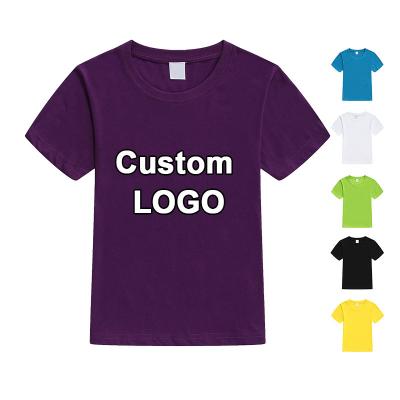 China 220gsm Anti-wrinkle Child High Quality Cotton 100% Combed Silk T-shirt Screen Printed Custom Logo T-shirt for sale