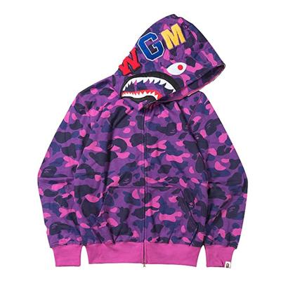 China Anti-Wrinkle Wholesales Bape Design Hoodie Fashion Sweater Unisex Adult Teenage Casual Full Zipper Jacket for sale