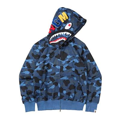 China Anti-Wrinkle Said To Board Bape Monkey Shark Camouflage Hoodie Fashion Sweater Unisex Full Zipper Teenage Casual Jacket for sale