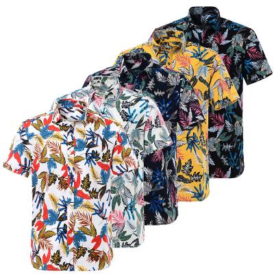 China New Design Anti-Wrinkle Print Shirt Beach Men's Hawaiian Custom Wholesale Wear Cotton T-Shirts For Men for sale