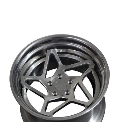 China Custom Aluminum TP5 4 Hole Two Piece Car Modification Wheels 5 6 8 Car Alloy Wheels 14 Inch 2 Piece Wheels for sale