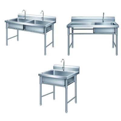 China Without Faucet High Quality Commercial 304 Stainless Steel Sink NSF Stainless Steel Kitchen Prep And Utility Sink for sale