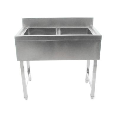 China Factory Customized 304 Stainless Steel201/304 Stainless Steel Sink Double Bowl Kitchen Sink With Splash-Resistant Backrest for sale