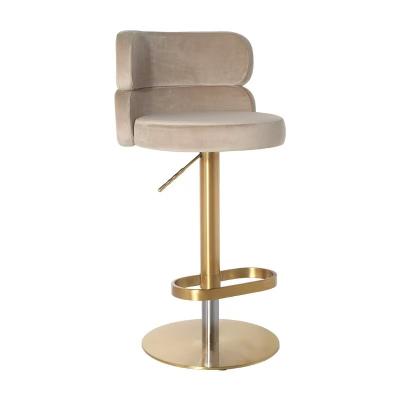 China High Counter Modern Stainless Steel Chair Velvet Upholster Bar BALL Stool For Home Hotel Wedding for sale