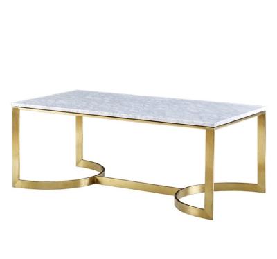 China Rectangle Extendable Marble Top Stainless Steel Coffee Tables Living Room Furniture For Home Hotel for sale