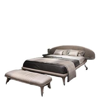 China Italian Furniture Modern Nordic Fabric King Size Platform Bed Luxury Bed for sale