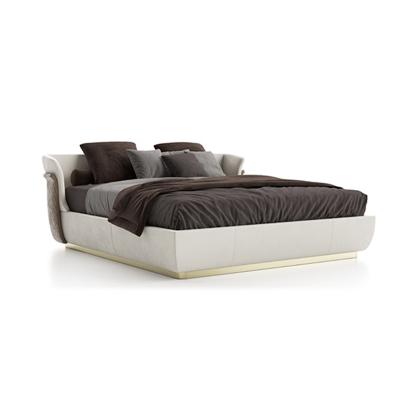 China Modern Luxury Modern Fabric King Size Upholstered Bed Hotel Bedroom Furniture for sale