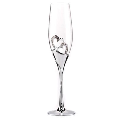 China Other Creative Heart Shaped Crystal Diamond Bubble Goblet Glass Wine Glass Home Bar Set Gift Pair Goblet for sale