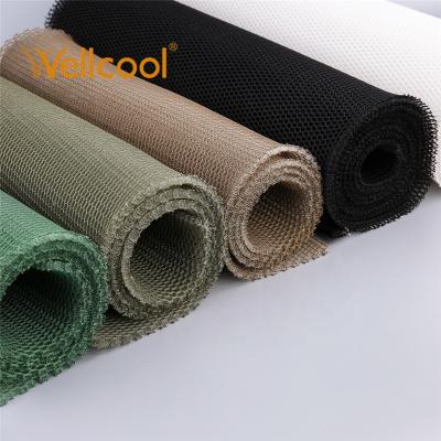 China Wellcool Free Sample 3-30mm Thickness Heat-insulation White Breathable Polyester 3D Air Honeycomb Quick Dry Knitted Mesh Fabric For Car Seat for sale