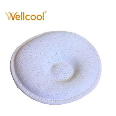 China 100% Polyester Round 3d Air Spacer Mesh Solid Washable Cooling Anti Roll Baby Pillow Customized By Apnea A for sale