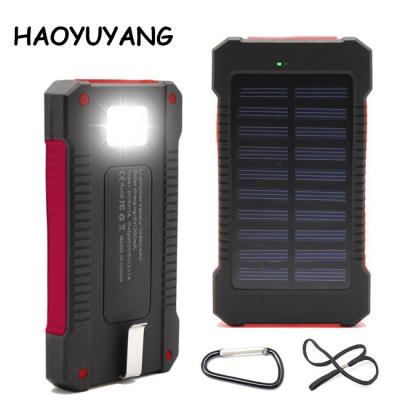 China Waterproof LED Display 20000mAh Portable Power Bank Solar Power Bank With Dual USB LED Light For Mobile Phone for sale