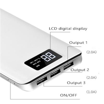 China LED Display 2021 New LCD Digital Display 20000mah Power Bank 3USB Ports Portable Power Bank For Smart Phones for sale