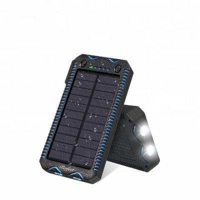 China 2021 New Product Fast Charging Support Solar Power Bank Waterproof Phone 15000mah Solar Charger, Portable Solar Power Bank Fast Charging for sale