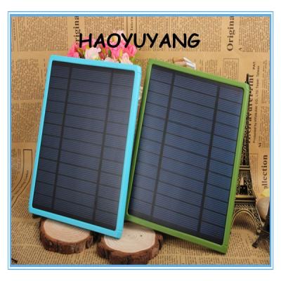 China Support 2021 Fast Charging Bigger Solar Panel Tablet Power Bank 20000mAh With Slim Dual USB Solar Charger for sale