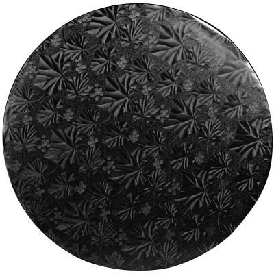 China 12mm thickness disposable black with pattern cardboard cake board /cakeboard/cake drum for sale