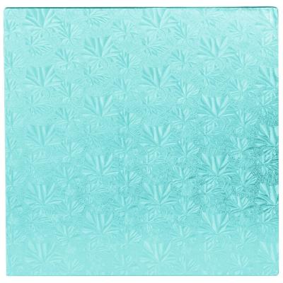 China Disposable 1/2 Thick Light Blue Square Cake Drum, Cake Board for sale