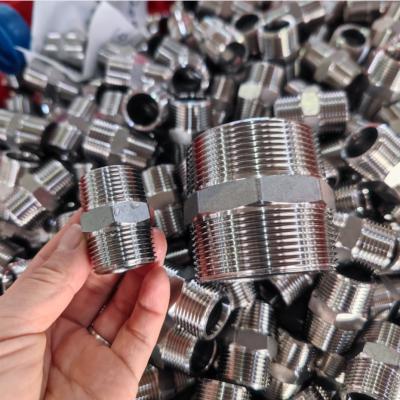 China SS304/SS316L All Stainless Steel 304/316L Hex Nipple NPT /BSPT/BSP/G Size Threaded Fittings for sale