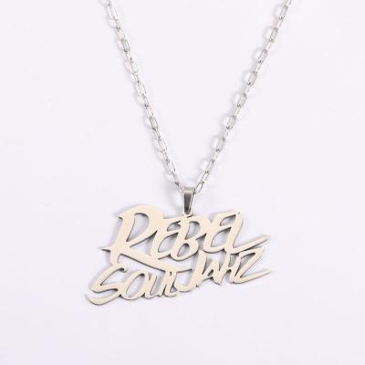 China CLASSIC Fashion Hip Hop Jewelry 18K Gold Plated Custom Logo Men Women Name Pendant Necklace For for sale