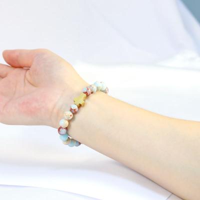 China Natural Stone Healing Crystal Stretch Beaded BOHEMIA Factory Wholesale Cross Tarzan Bangle Bracelets for sale