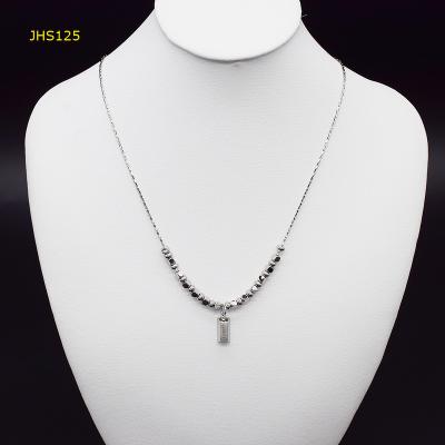 China Wholesale Silver Men's Rosary Necklace Fashion Charm JHS125 Jewelry Stainless Steel Necklace for sale