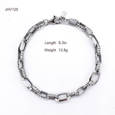 China Punks Snake Chain Bracelet JHV125 925 Sterling Silver Black Silver Bracelet Retro for sale