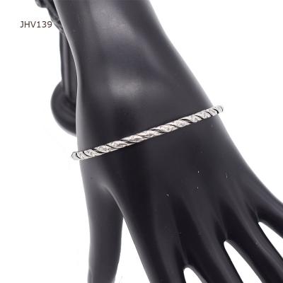 China JHV139 punk 925 silver retro black and silver bangles wholesale fashion jewelry for sale