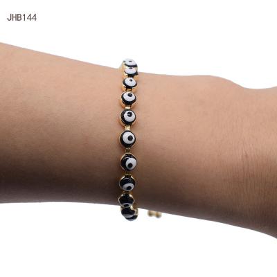 China JHB114 High Quality Fashion 18K Gold Plated Black Eyes Women's Bracelet for sale