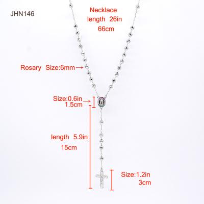 China Fashion Charm JHN146 High Quality Trendy Zircon Silver Collar Necklace Catholic Women for sale