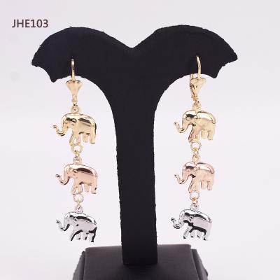 China Wholesale JHE103 Fashion 3color Fashion Elephant Long Earrings Women's Stud Earrings for sale