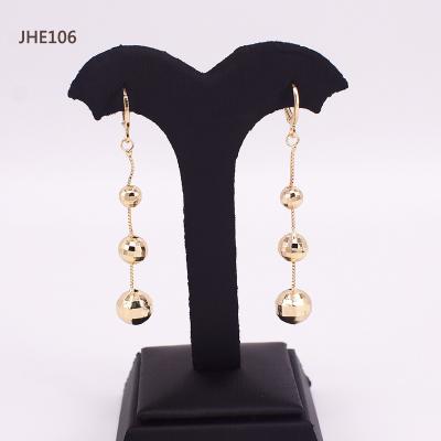 China JHE106 Wholesale Fashion Long Earrings Women's 3color Rosary Earrings for sale