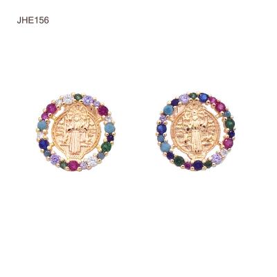 China Round colorful Virgin Mary earrings women jewelry earring fashion earings 2021 fashion JHE156 for sale