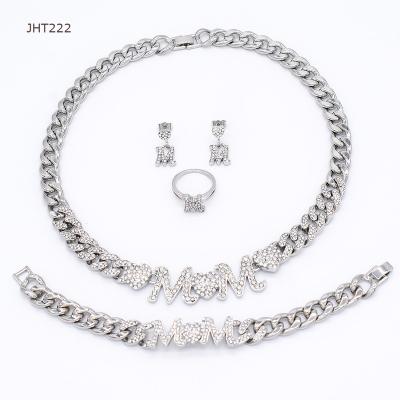 China JHT222 high quality high quality silver jewelry set silver necklace cuban women jewelry set for sale