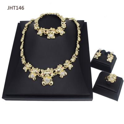 China Hello Kitty Jewelry Set Wholesale JHT146 Jewelry Set 18K Gold Plated Hello Kitty Jewelry Set Women for sale