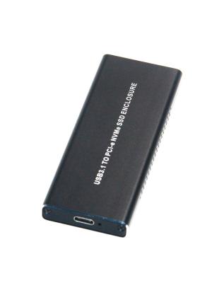 China Aluminum Type-C USB3.1 To NVMe M.2 Mobile Hard Disk Box 10Gbps M.2 SSD Enclosure M Key (Black) for sale