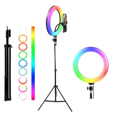 China Photographic Color RGB Ring Light USB LED Portable Instant Live Camera Phone Emitting Youtube Facebook New Arrival WH26 Selfie for sale