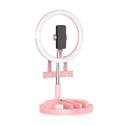 China Flexible Show Live Youtube Facebook Amazon Hot Sales Stand Desktop Table Selfie Top Light Three Cell Phone Stand 12inch LED Ring Light for sale