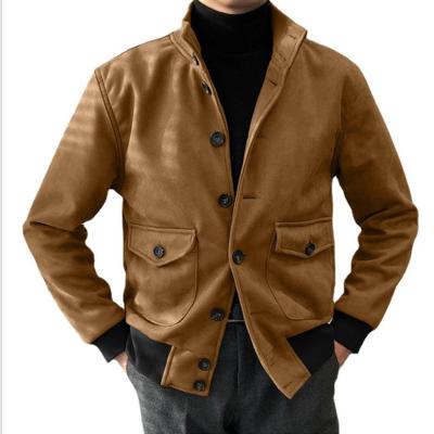 China OEM SERVICE PLAIN COLOR SQUARE COLLAR MAKES MORE SIZE SHEARING BUTTONS FRONT PATCH S CLOTHING JACKET POCKETS REGULAR FIT MEN'S for sale