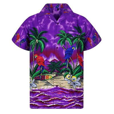 China Anti-pilling Cotton Digital Printing Casual Floral Hawaiian Shirts Tropical Mens Hawaiian Shirts Factory Hot SalesSummer Vacation Shirts Mens Hawaiian Shirts for sale