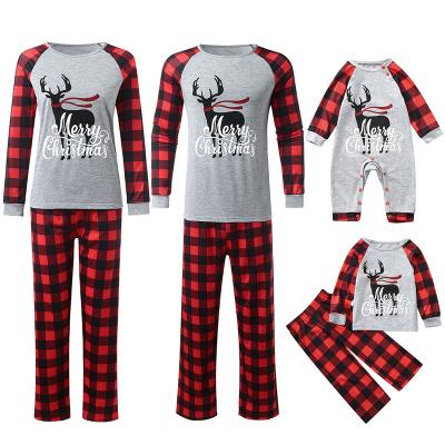 China Dropshipping Thermal Cotton Family Christmas Pajamas Parent-child Suit Matching Sleepwear for sale