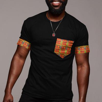 China High Quality Popular African Men's Summer Short Sleeves QUICK DRY Style Plus Size Map Design African Men's T-Shirts for sale