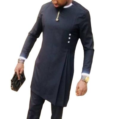 China Traditional African Men's Suits Clothing Silk African Men's Long Dress for sale