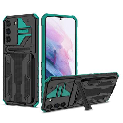 China Shockproof Hot Armor Kickstand Card Bag Cell Phone Case with Holder Mobile Phone Case for Samsung galaxy S22 S21 S20 plus ultra phone case for sale